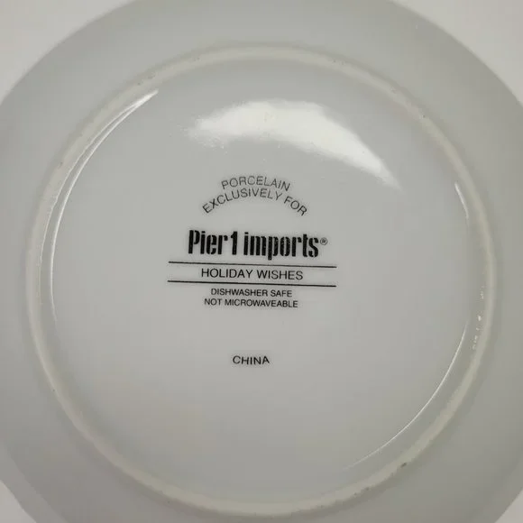 Pier 1 Imports Holiday Season Appetizer Plates Set of 4 Christmas Wish 6" Dinner - Picture 5 of 11